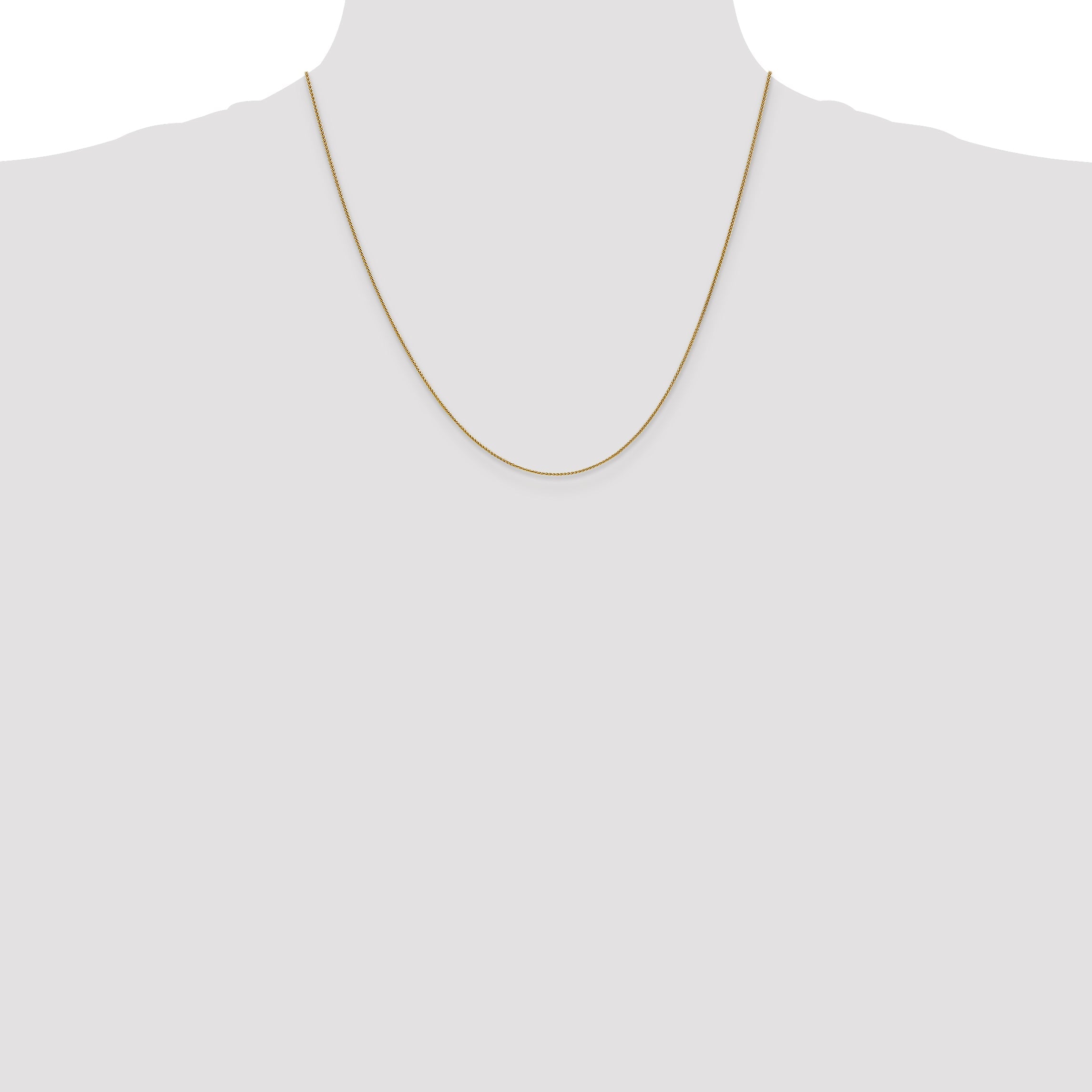 2 Inch 10K Yellow Gold .85mm Spiga Chain Necklace