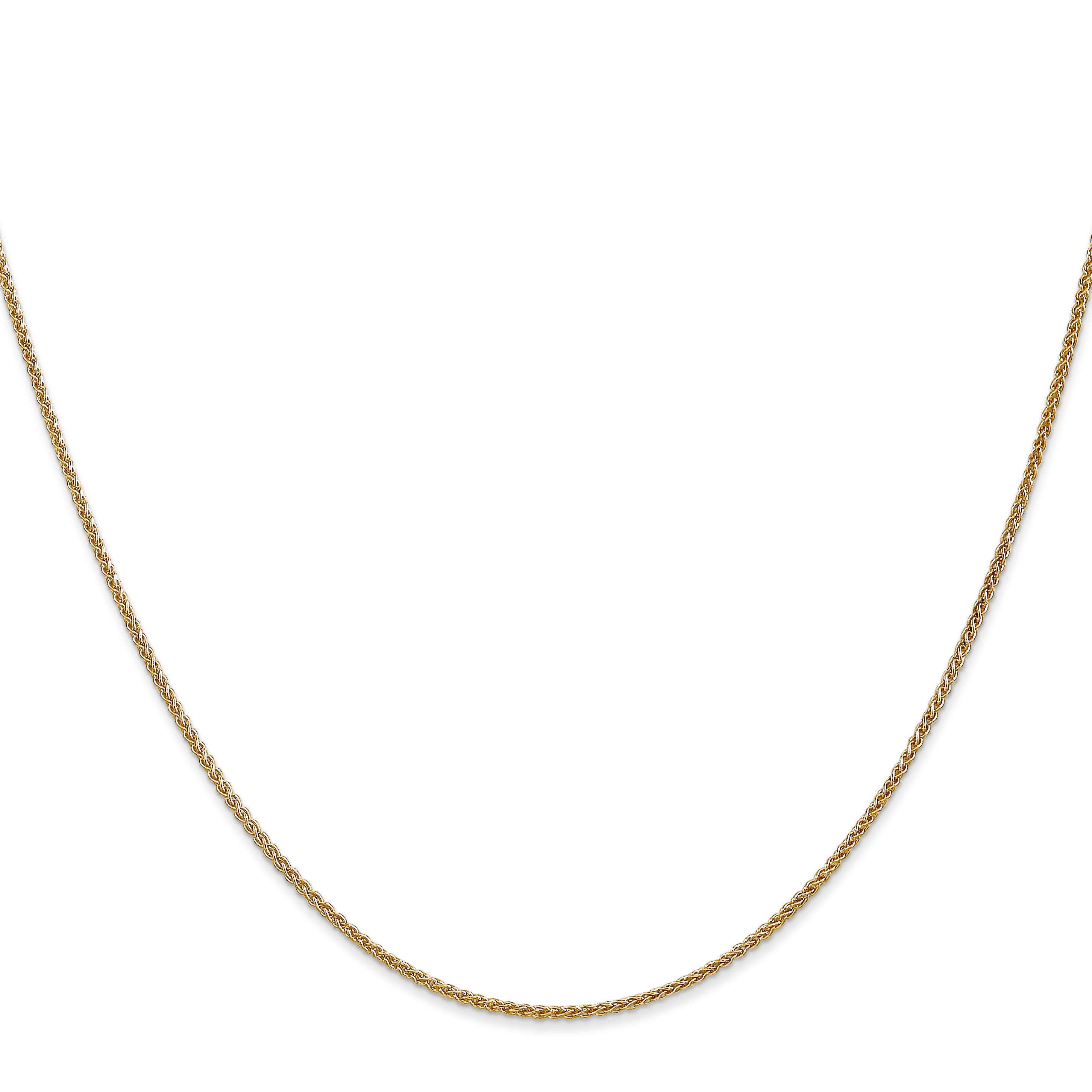 22 Inch 10K Yellow Gold 1.25mm Spiga Chain Necklace