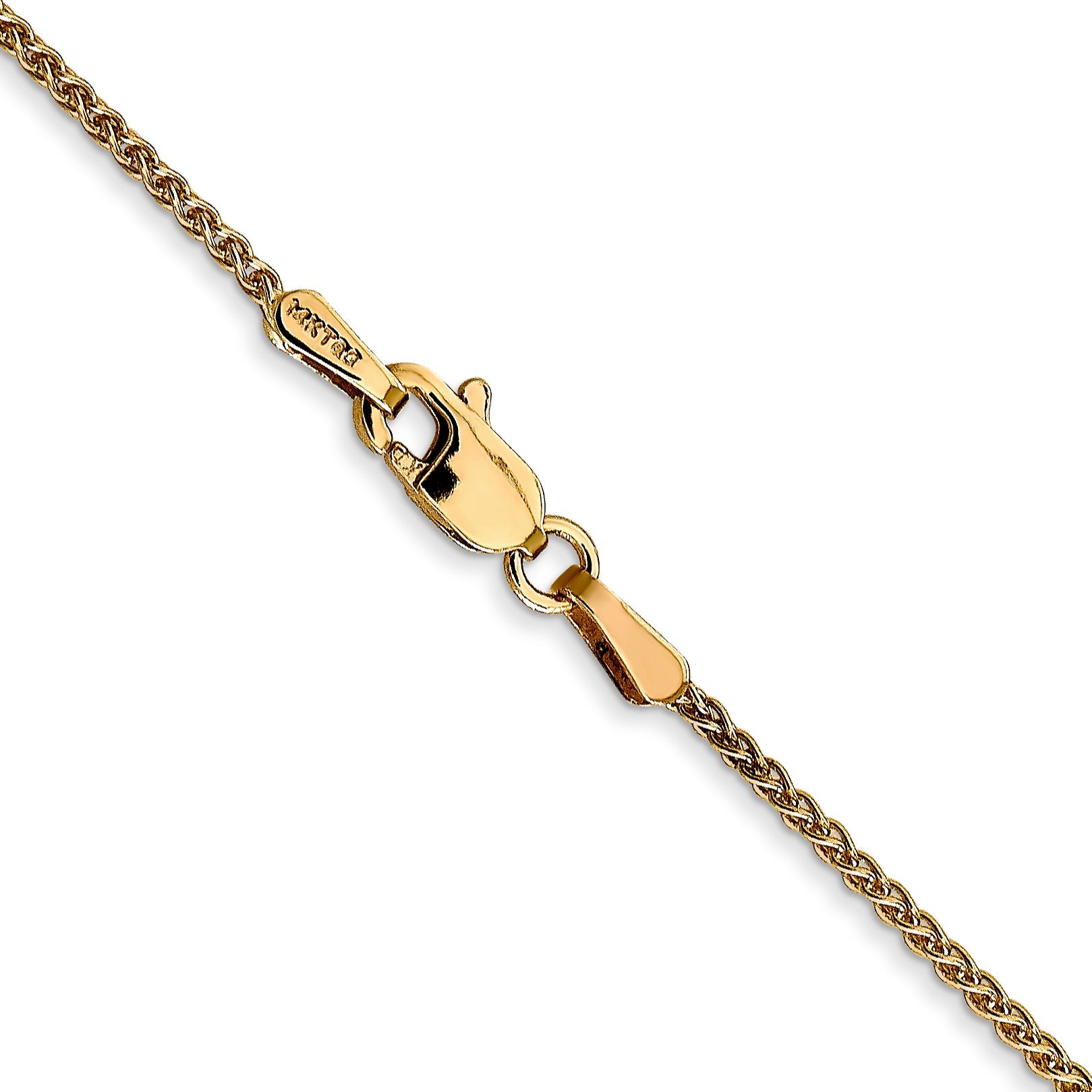 22 Inch 10K Yellow Gold 1.25mm Spiga Chain Necklace