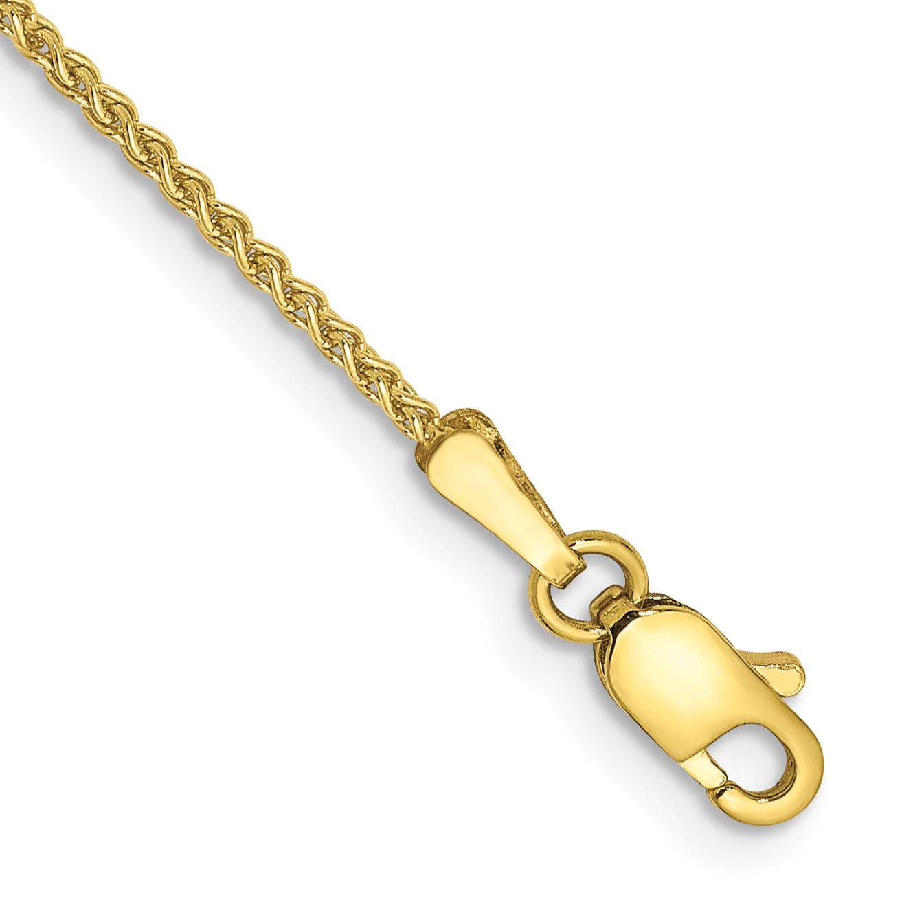 7 Inch 10K Yellow Gold 1.25mm Spiga Chain Bracelet
