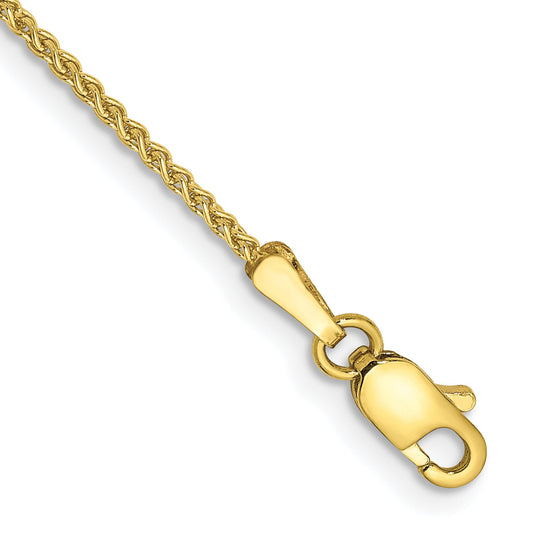 7 Inch 10K Yellow Gold 1.25mm Spiga Chain Bracelet