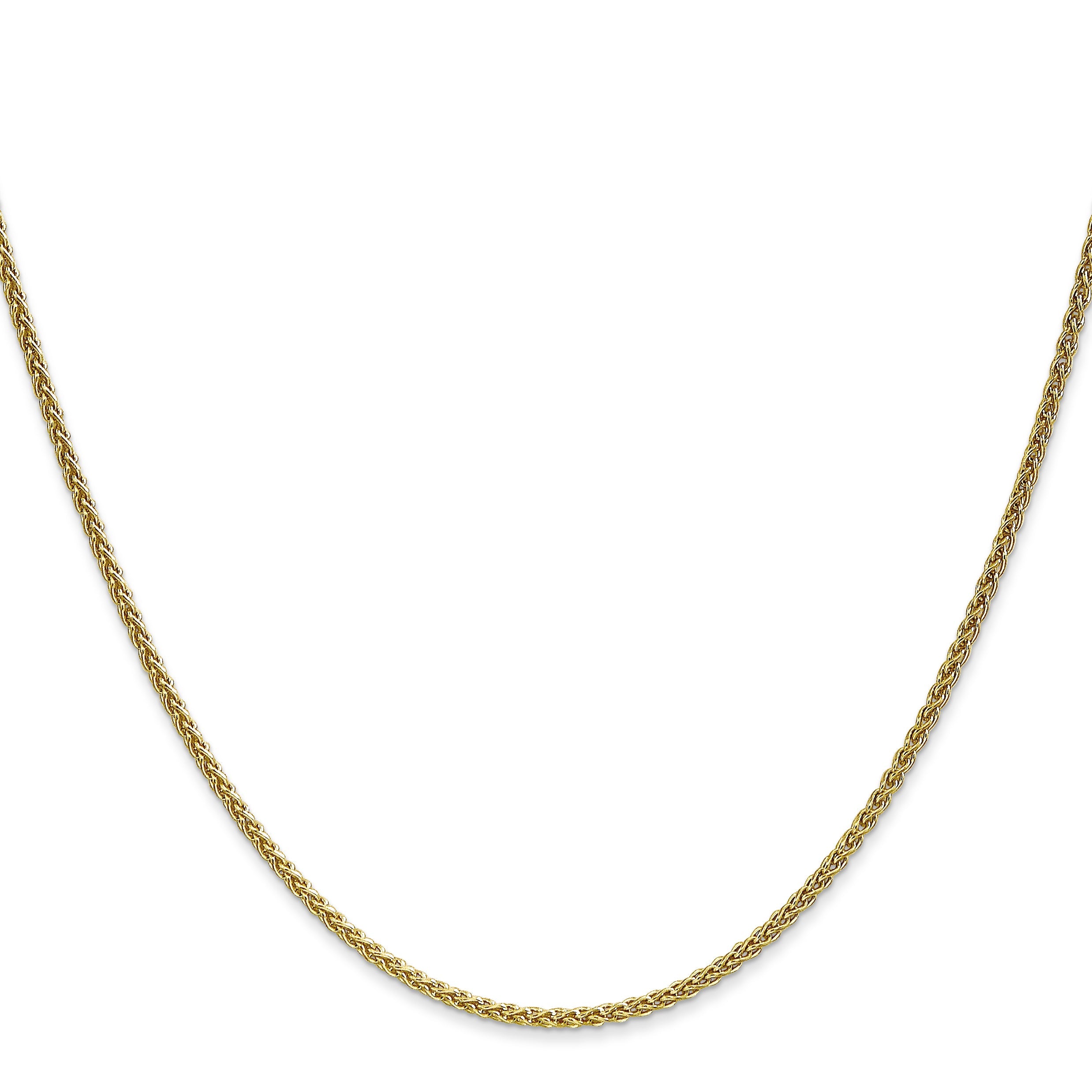 3 Inch 10K Yellow Gold 1.7mm Spiga Chain Necklace