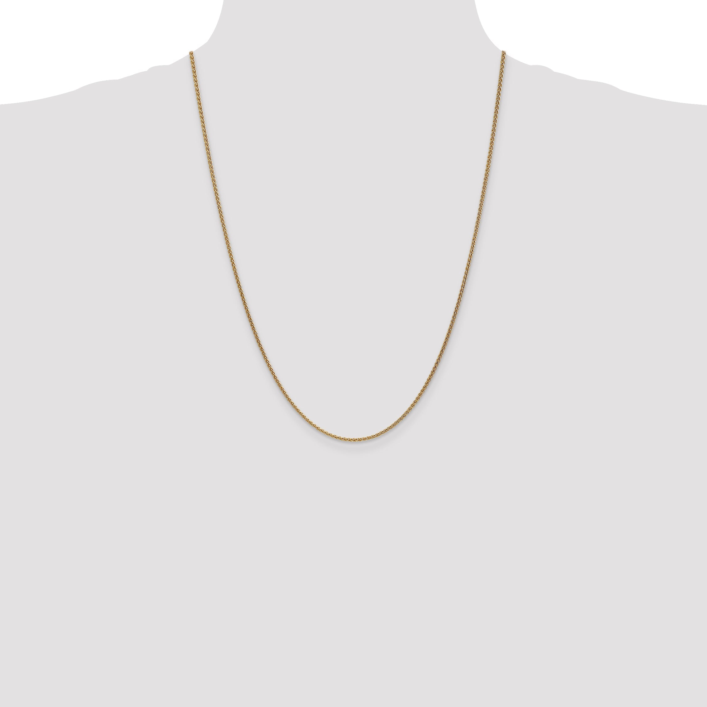 24 Inch 10K Yellow Gold 1.7mm Spiga Chain Necklace