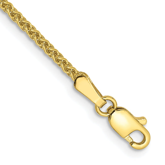 7 Inch 10K Yellow Gold 1.7mm Spiga Chain Bracelet