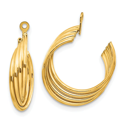 10K Yellow Gold Polished Hoop Earring Jackets