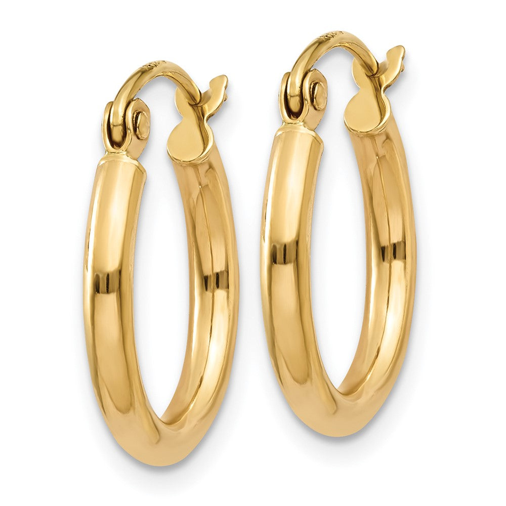 10K Yellow Gold 10K Polished 2mm Lightweight Tube Hoop Earrings