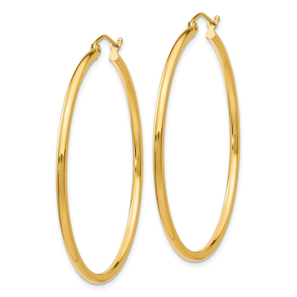 10K Yellow Gold 10K Polished 2mm Lightweight Tube Hoop Earrings