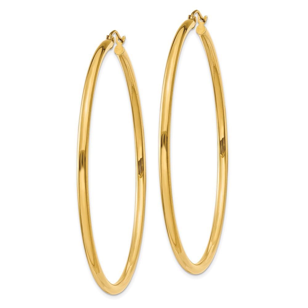 10K Yellow Gold 10K Polished 2.5mm Lightweight Tube Hoop Earrings