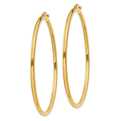 10K Yellow Gold 10K Polished 2.5mm Lightweight Tube Hoop Earrings
