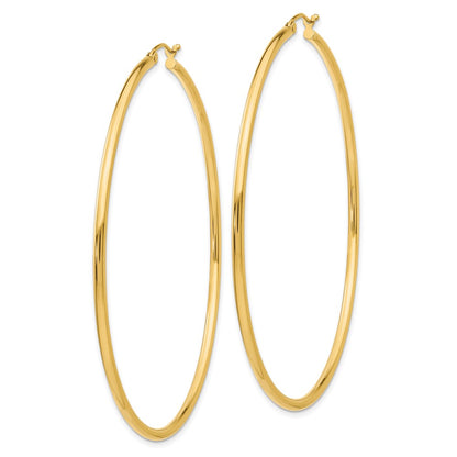 10K Yellow Gold 10K Polished 2.5mm Lightweight Tube Hoop Earrings