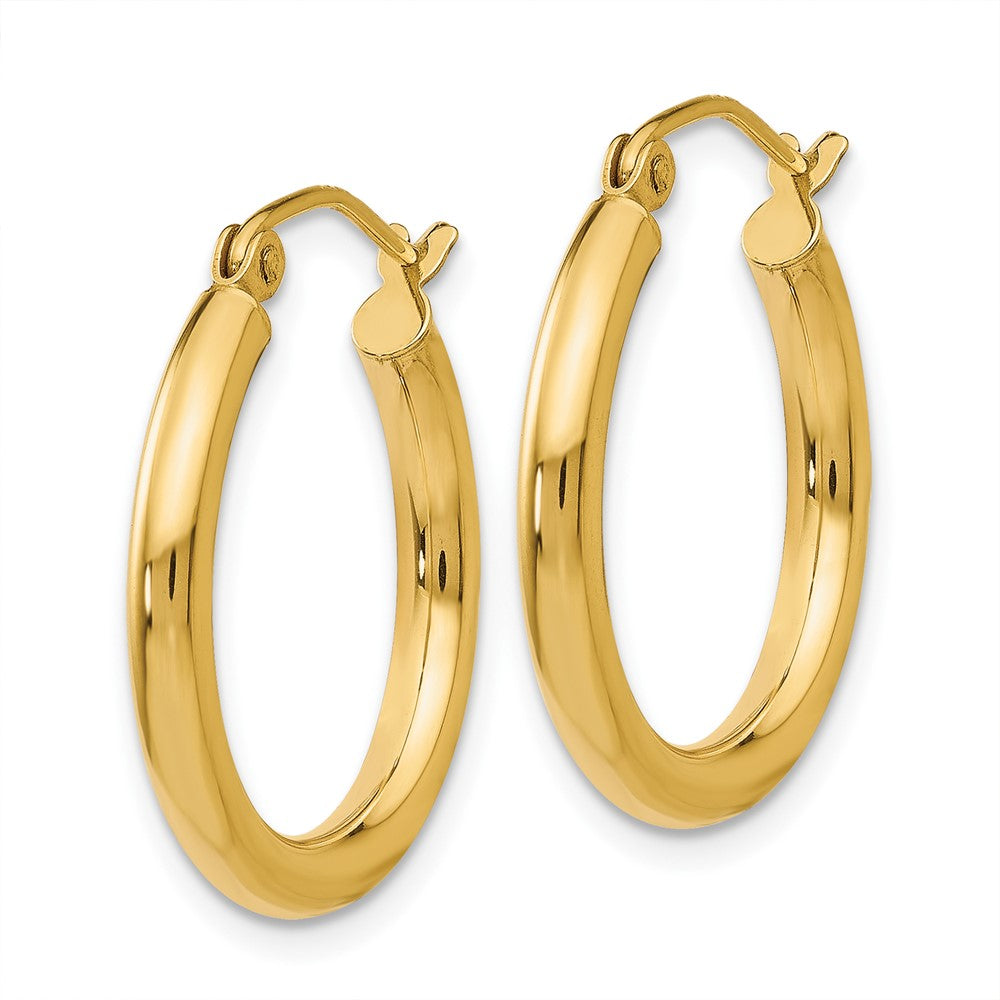10K Yellow Gold 10K Polished 2.5mm Lightweight Tube Hoop Earrings