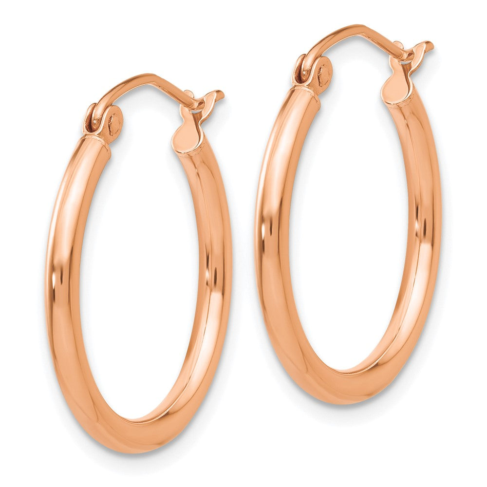 10K Rose Gold 10K Polished 2mm Tube Hoop Earrings