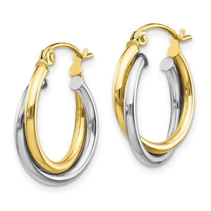 10K Two-Tone Twist Hoop Earring