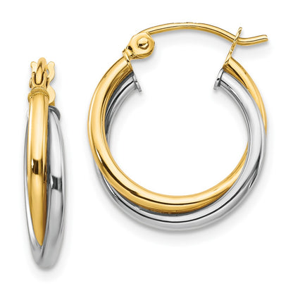 10K Two-Tone Twist Hoop Earring