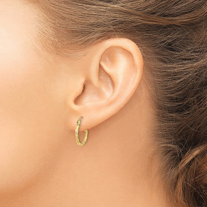10K Yellow Gold Twist Polished Hoop Earring