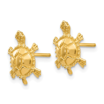 10K Yellow Gold 10K Turtle Post Earrings