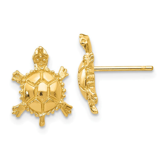 10K Yellow Gold 10K Turtle Post Earrings