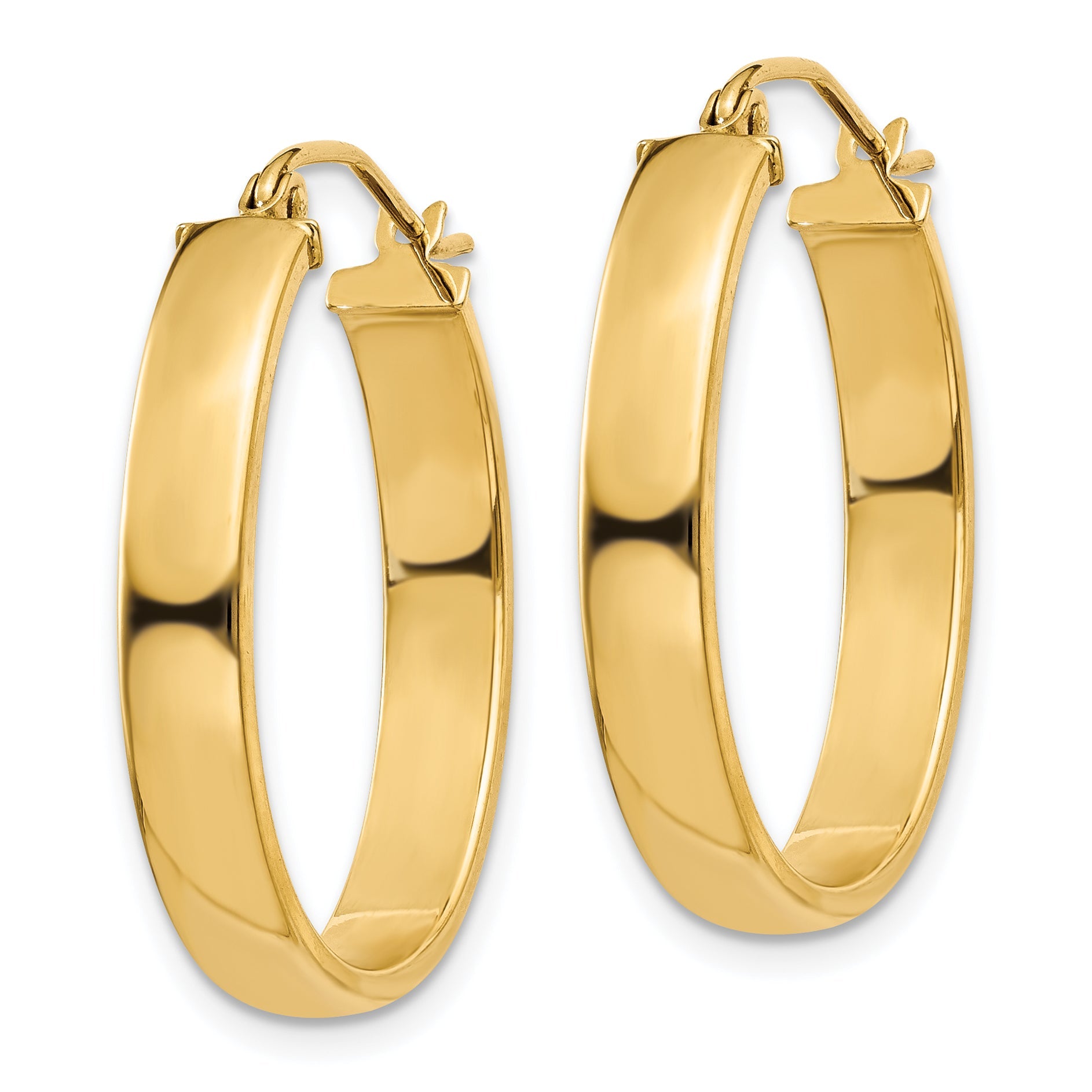 10K Yellow Gold Lightweight Oval Hoop Earrings