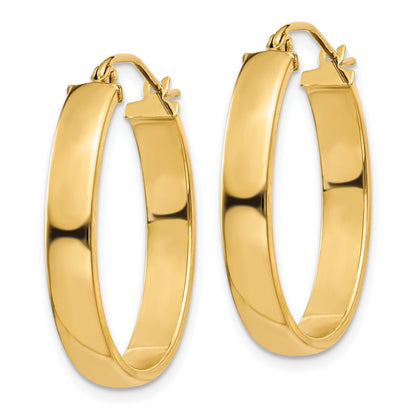 10K Yellow Gold Lightweight Oval Hoop Earrings