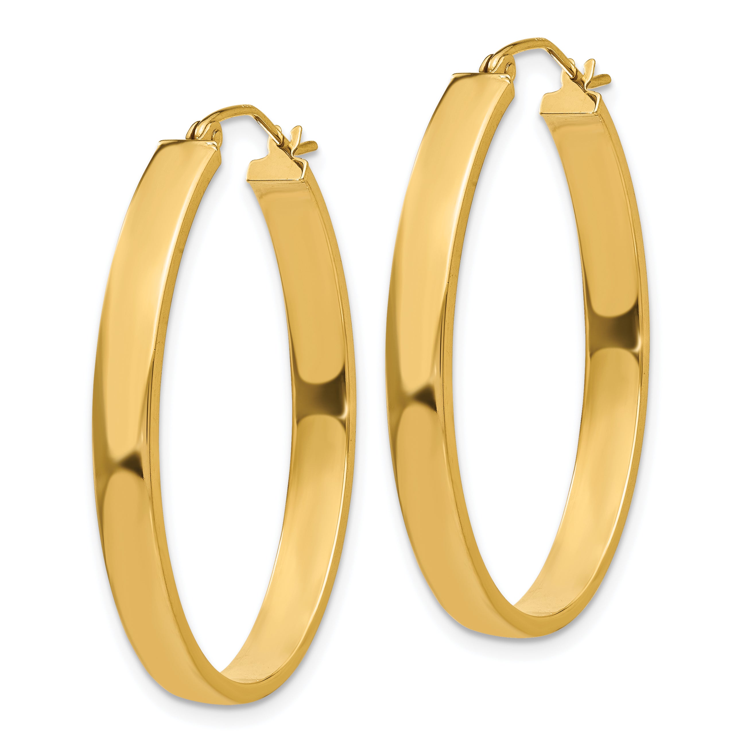 10K Yellow Gold Lightweight Oval Hoop Earrings