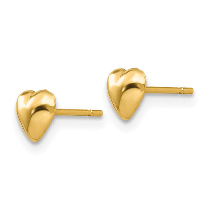 10K Yellow Gold 10K Polished Heart Post Earrings