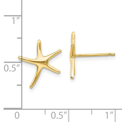 10K Yellow Gold Starfish Earrings