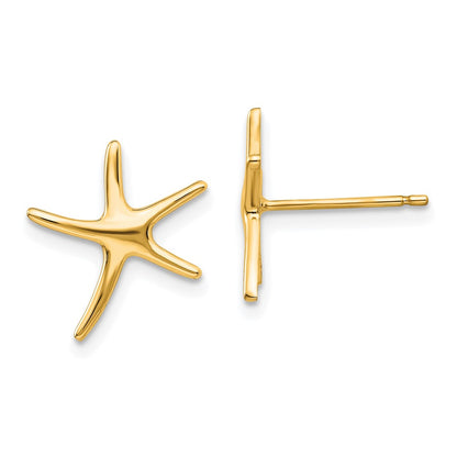 10K Yellow Gold Starfish Earrings