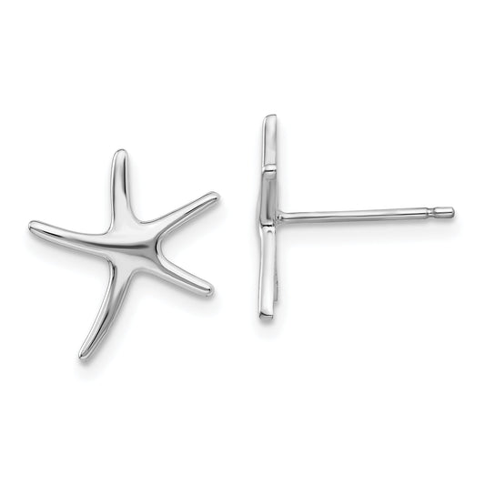 10K White Gold 10K Polished Mini Starfish Earrings