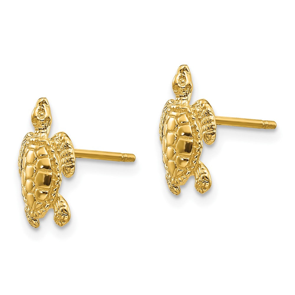 10K Yellow Gold Turtle Post Earrings