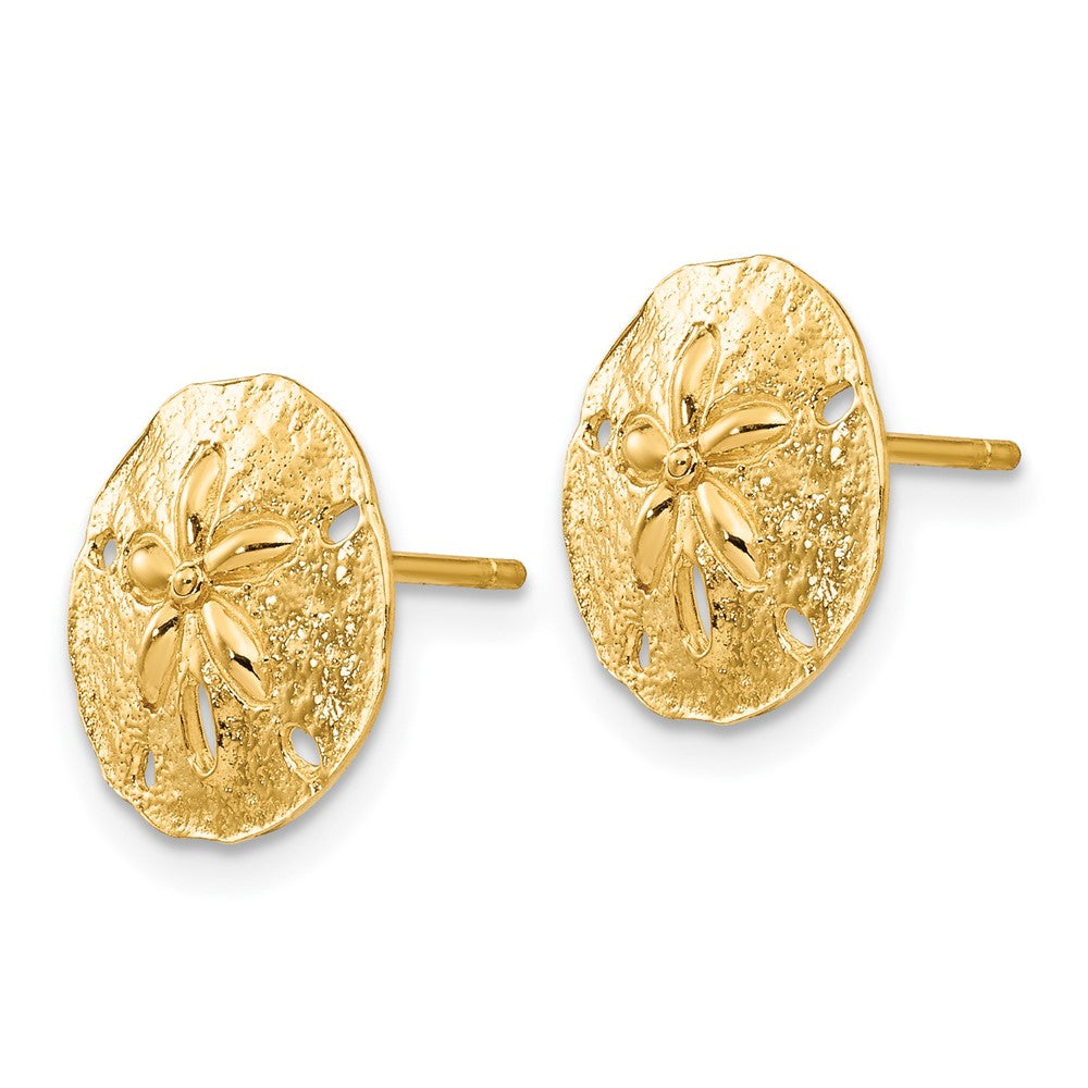 10K Yellow Gold 10K Sand Dollar Post Earrings
