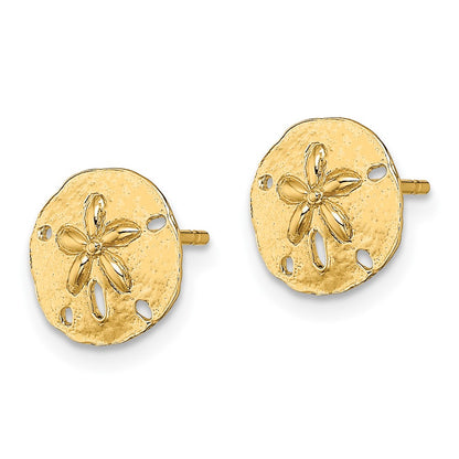 10K Yellow Gold 10K Polished Mini Sand Dollar Post Earrings