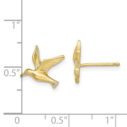 10K Yellow Gold 10K Polished Seagull Post Earrings