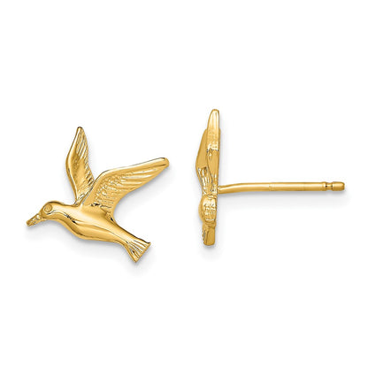 10K Yellow Gold 10K Polished Seagull Post Earrings