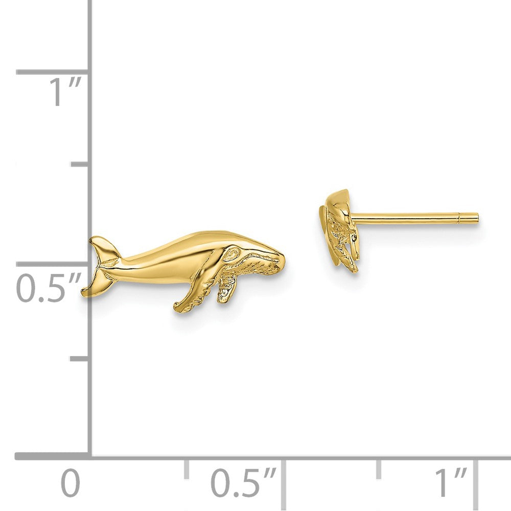 10K Yellow Gold 10K Whale Post Earrings