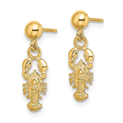 10K Yellow Gold 10K Lobster Post Dangle Earrings