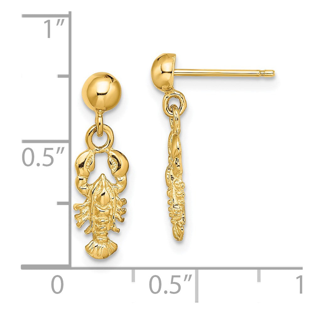 10K Yellow Gold 10K Lobster Post Dangle Earrings