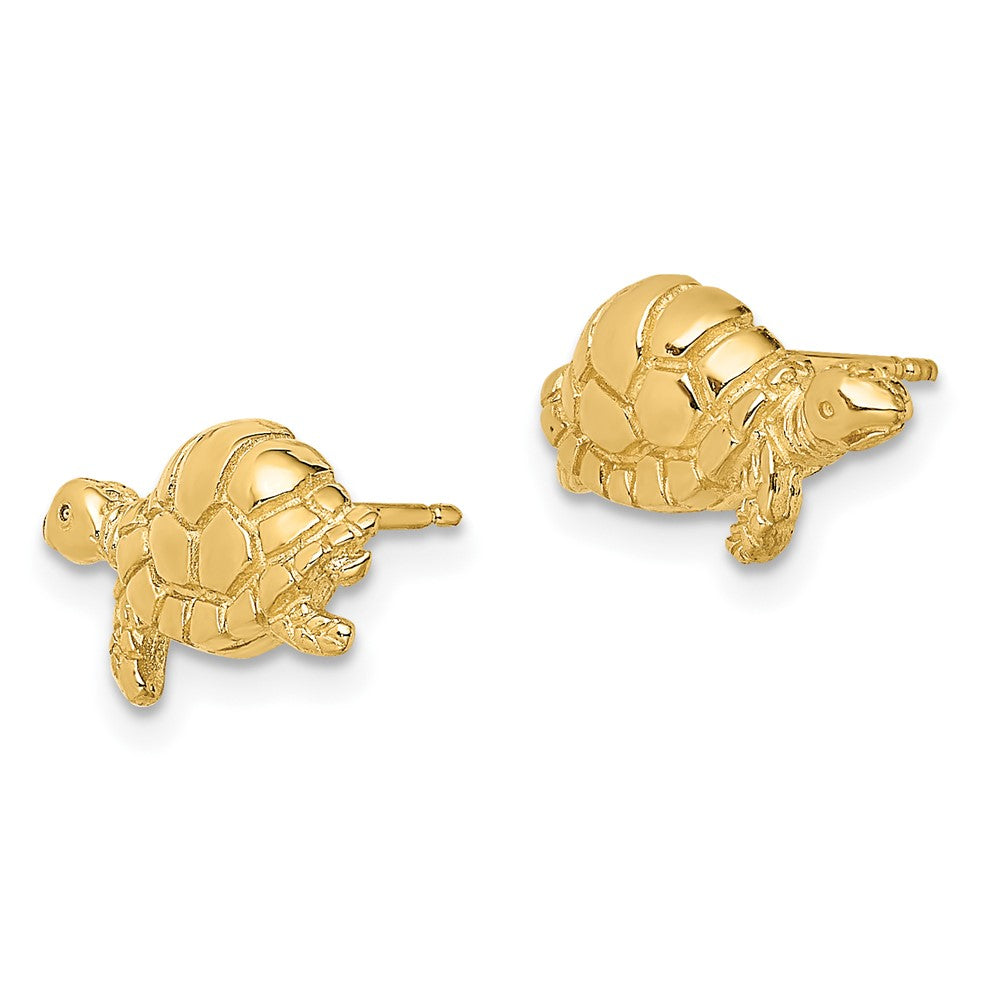 10K Yellow Gold 10K Polished Turtle Post Earrings