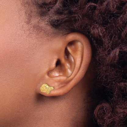 10K Yellow Gold 10K Polished Turtle Post Earrings