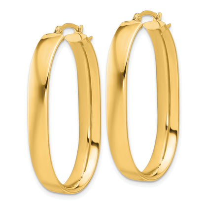 10K Yellow Gold Polished Oval Hoop Earrings