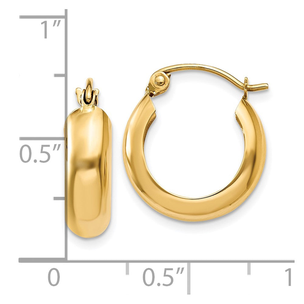 10K Yellow Gold Polished 4.75mm Round Hoop Earrings