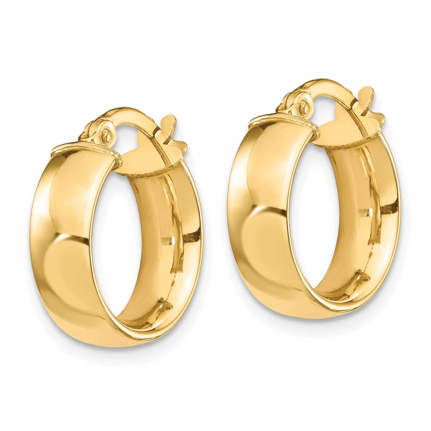 10K Yellow Gold High Polished 5mm Hoop Earrings