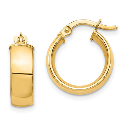 10K Yellow Gold High Polished 5mm Hoop Earrings