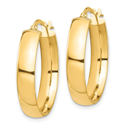 10K Yellow Gold High Polished 5mm Hoop Earrings