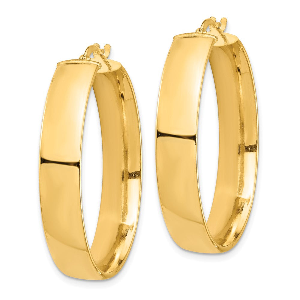 10K Yellow Gold High Polished 7mm Hoop Earrings