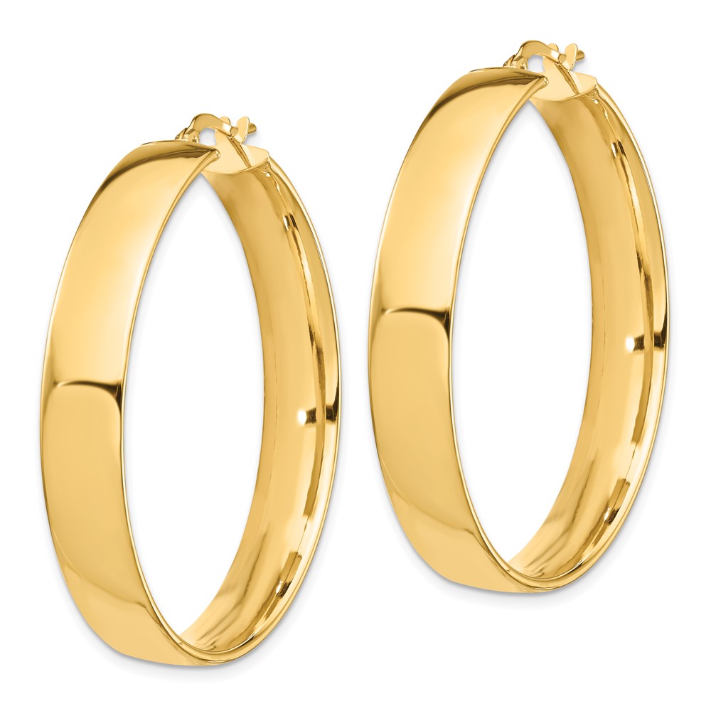10K Yellow Gold High Polished 7mm Hoop Earrings