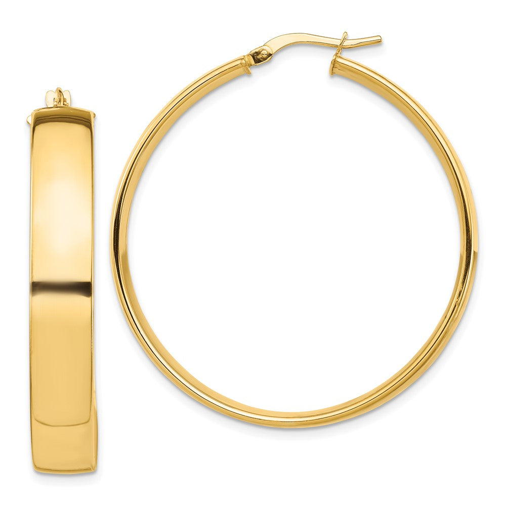 10K Yellow Gold High Polished 7mm Hoop Earrings