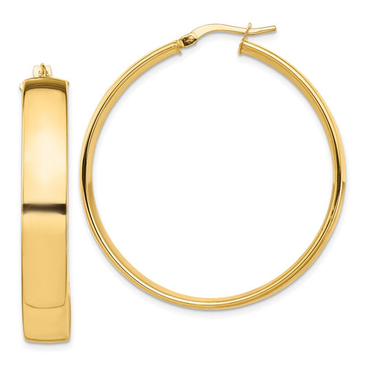 10K Yellow Gold High Polished 7mm Hoop Earrings