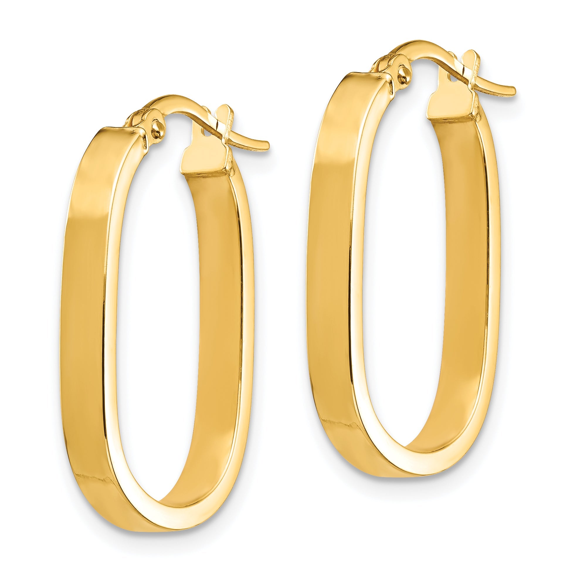 10K Yellow Gold 10K 3X2mm Oval Hoop Earrings
