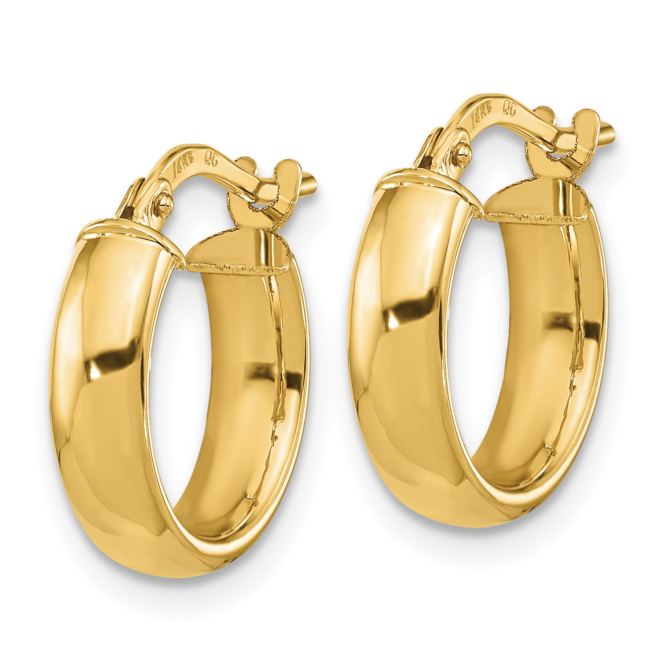 10K Yellow Gold Polished 3.7mm Hoop Earrings