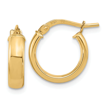 10K Yellow Gold Polished 3.7mm Hoop Earrings